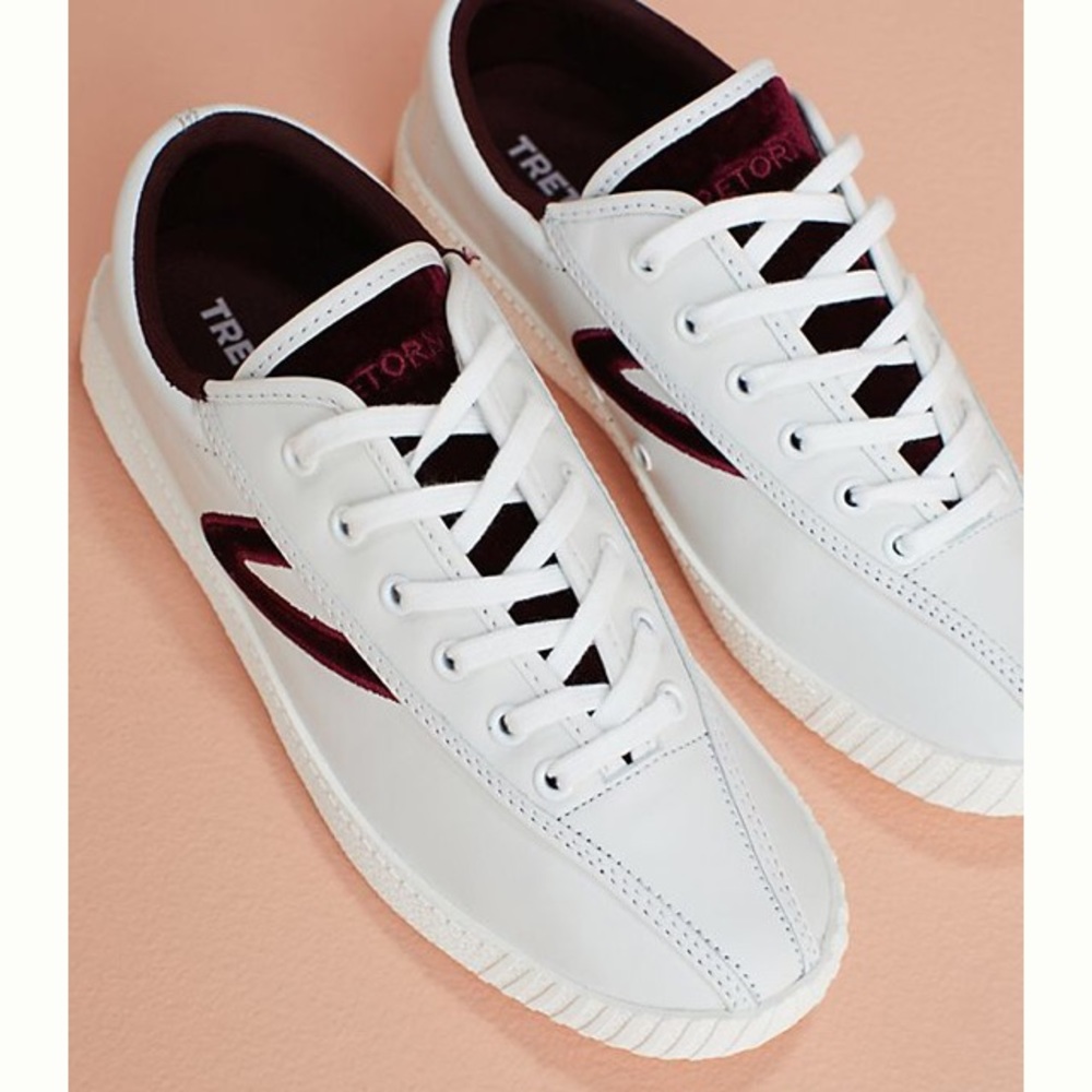 New! Anthropologie Tretorn velvet check sneakers